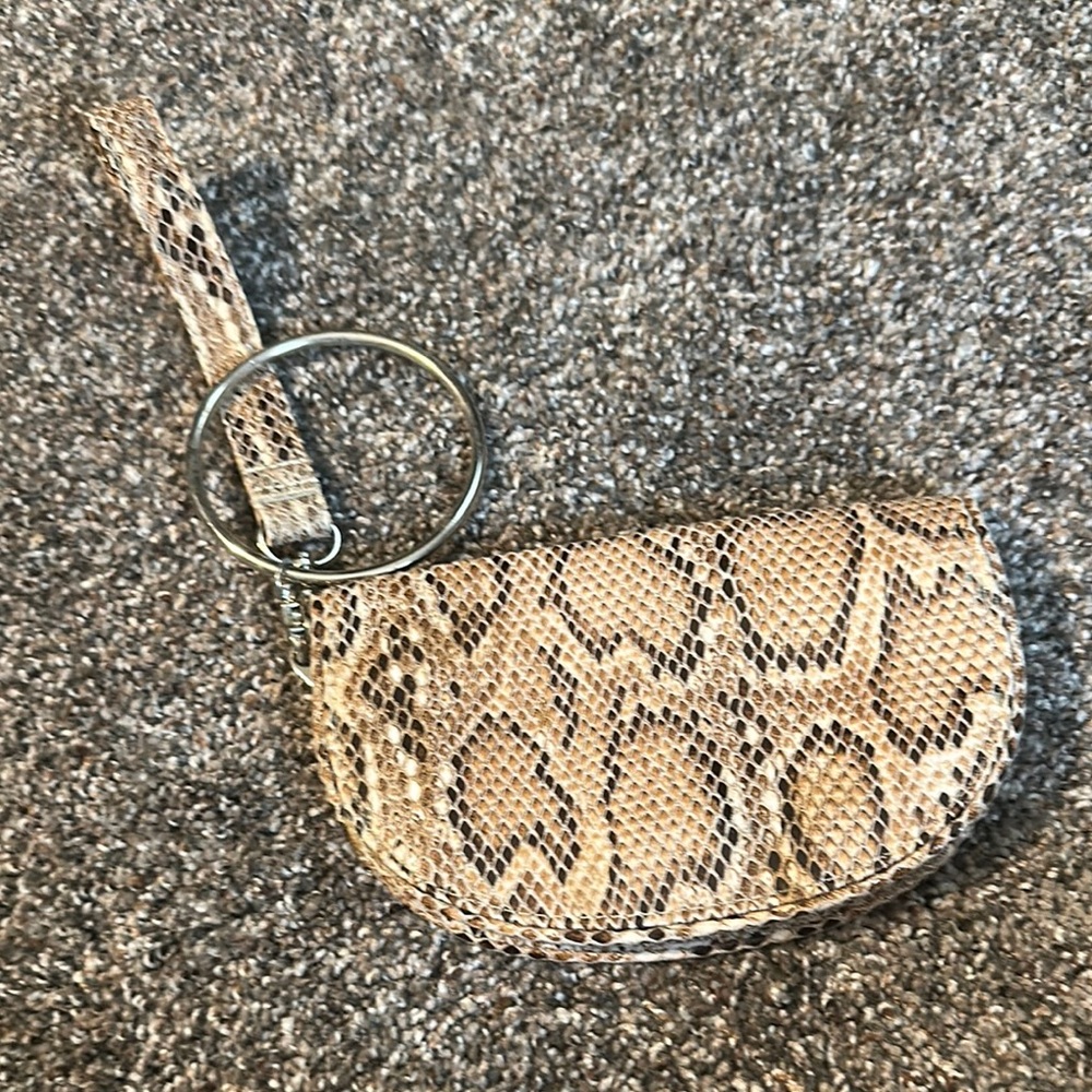 Snake Print Wristlet Clutch